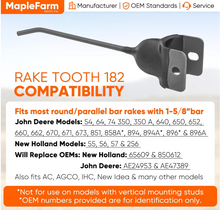 Load image into Gallery viewer, (25) 850612 Heavy Duty Hay Rake Rubber Mounted Teeth for Ford New Holland 56 57 256_#MF182