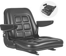 Load image into Gallery viewer, Universal Fork Lift Seat w/armrest 355, Fold Down, Fits ZTR's Skid Steer, Utility Trucks #MF355BK