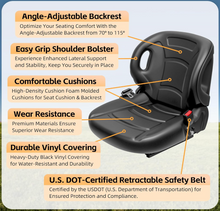 Load image into Gallery viewer, Forklift & Skid Steers,New Molded Seat w/Seat Belt and Switch FITS Toyota Nissan, Komatsu, MISUBISHI_#MF3901BK