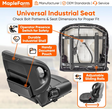 Load image into Gallery viewer, Forklift & Skid Steers,New Molded Seat w/Seat Belt and Switch FITS Toyota Nissan, Komatsu, MISUBISHI_#MF3901BK