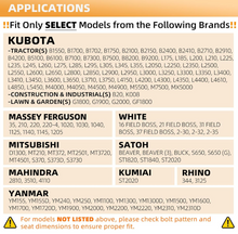 Load image into Gallery viewer, High Back Vinyl Compact Tractor Seat 530 FITS Kubota, Yanmar Massey Ferguson Mitsubishi White Satoh Mahindra Hesston Rhino Kumiai_#MF530BK