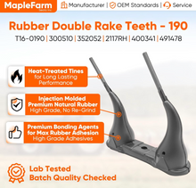 Load image into Gallery viewer, (18) Aftermarket Rubber Double Tine Rake Teeth for John Deere, Darf Farmhand Replaces 2117RH, 491478, 400341, 352052, 92117RLR_#MF190