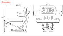 Load image into Gallery viewer, Universal Tractor Seat with Mechanical Suspension fits John Deere_#MFS510YE