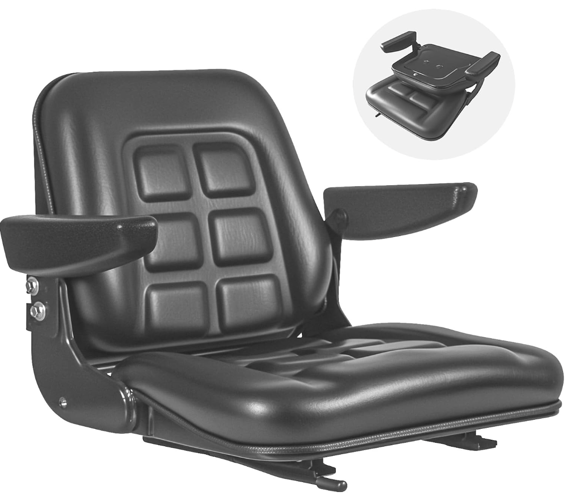 Heavy Duty low-Profile Suspension Seat; w/Arm Rests,Seat.Belt,Document  Pouch,OPS,Slides - T.H.E. Company